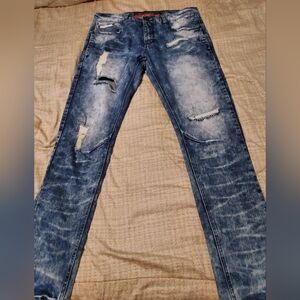 Heritage America Denim Distillery Distressed Men's Jeans Blue 36x33